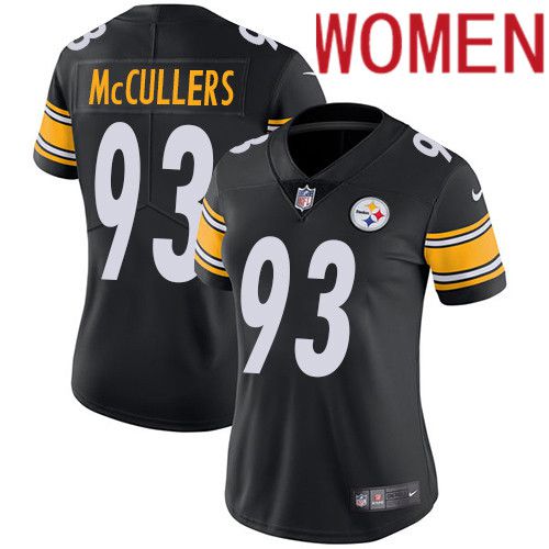 Women Pittsburgh Steelers #93 Dan McCullers Nike Black Vapor Limited NFL Jersey->women nfl jersey->Women Jersey
